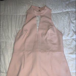 express light pink dress with black lace detailing